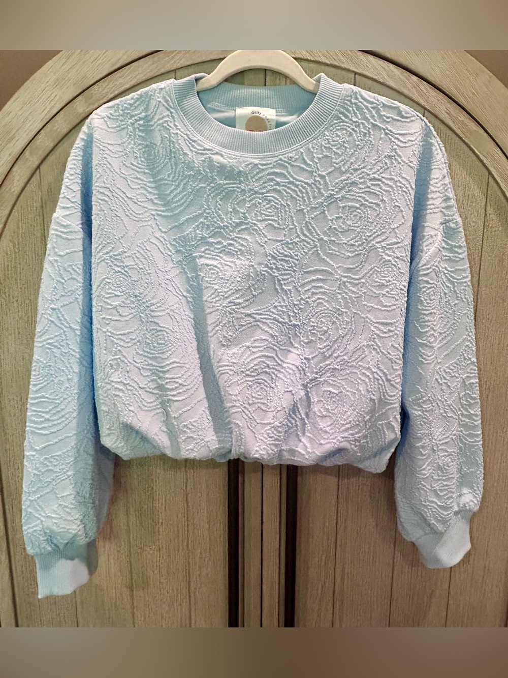 Anthropologie - NWT - Daily Practice 
Bubble Sweatshirt Light Blue XS